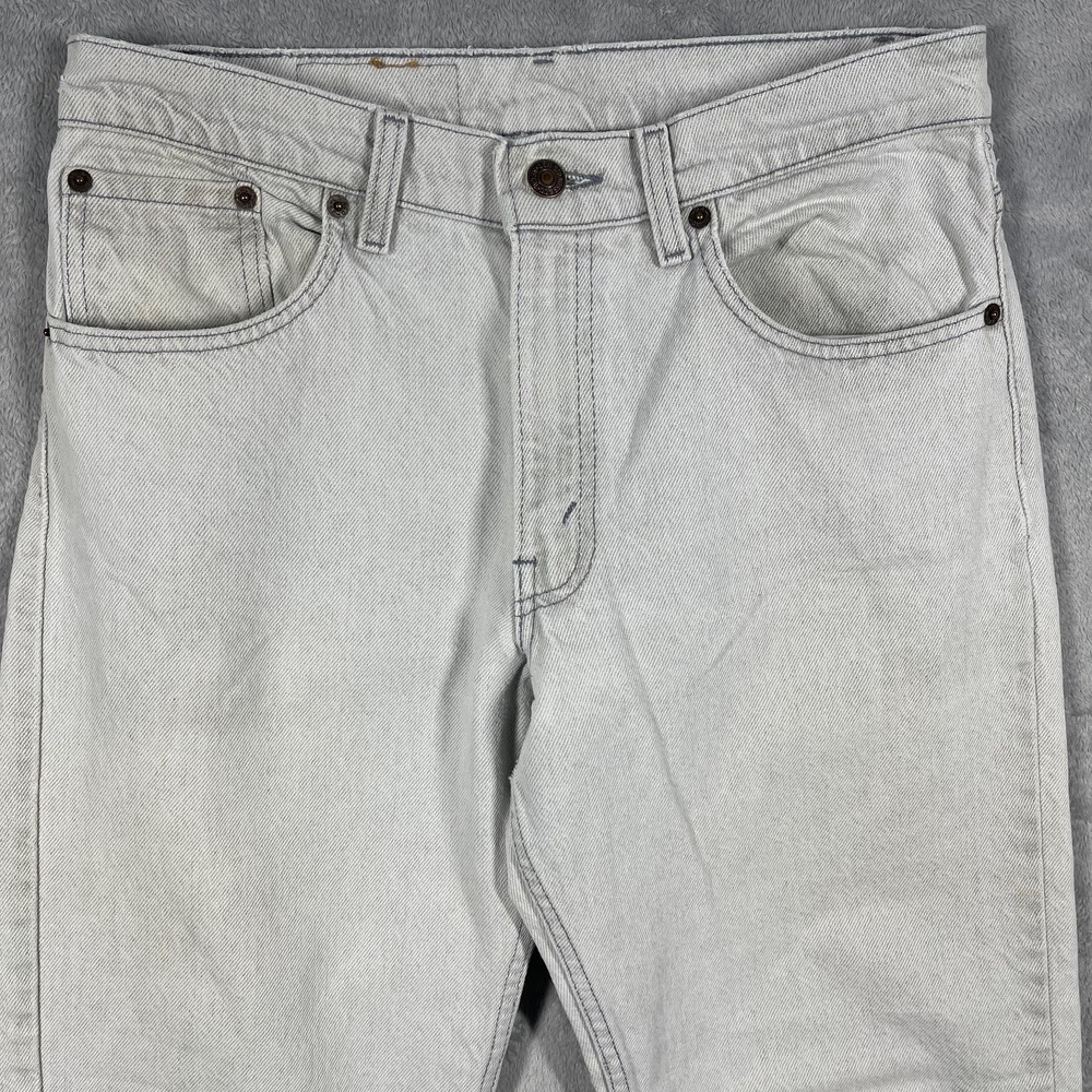 Levis 506 Jeans Mens 32(30)x32(30) White Distressed USA Vintage Straight Leg - Picture 2 of 16
